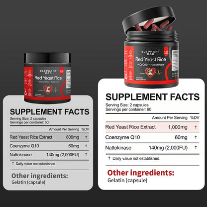 Red Yeast Rice 1200mg with Nattokinase & CoQ10 - Extra Strength