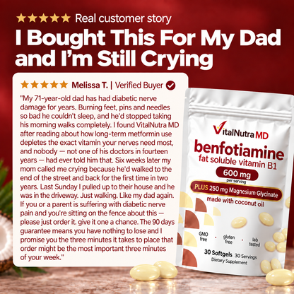 Vitamin B1 Benfotiamine (Absorbable Thiamine), With Coconut Oil and Magnesium